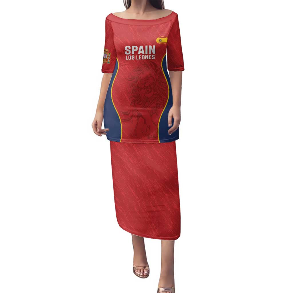 Custom Spain Rugby Family Matching Puletasi and Hawaiian Shirt Go Champions Lions - Wonder Print Shop