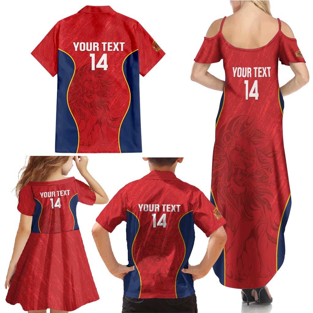 Custom Spain Rugby Family Matching Summer Maxi Dress and Hawaiian Shirt Go Champions Lions - Wonder Print Shop