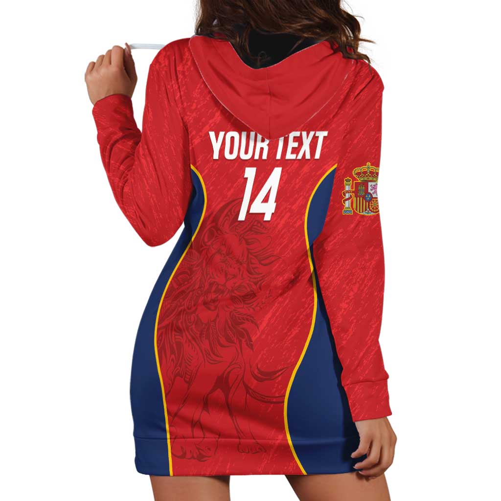 Custom Spain Rugby Hoodie Dress Go Champions Lions - Wonder Print Shop