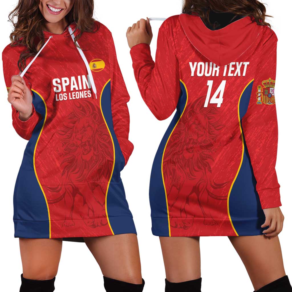 Custom Spain Rugby Hoodie Dress Go Champions Lions - Wonder Print Shop