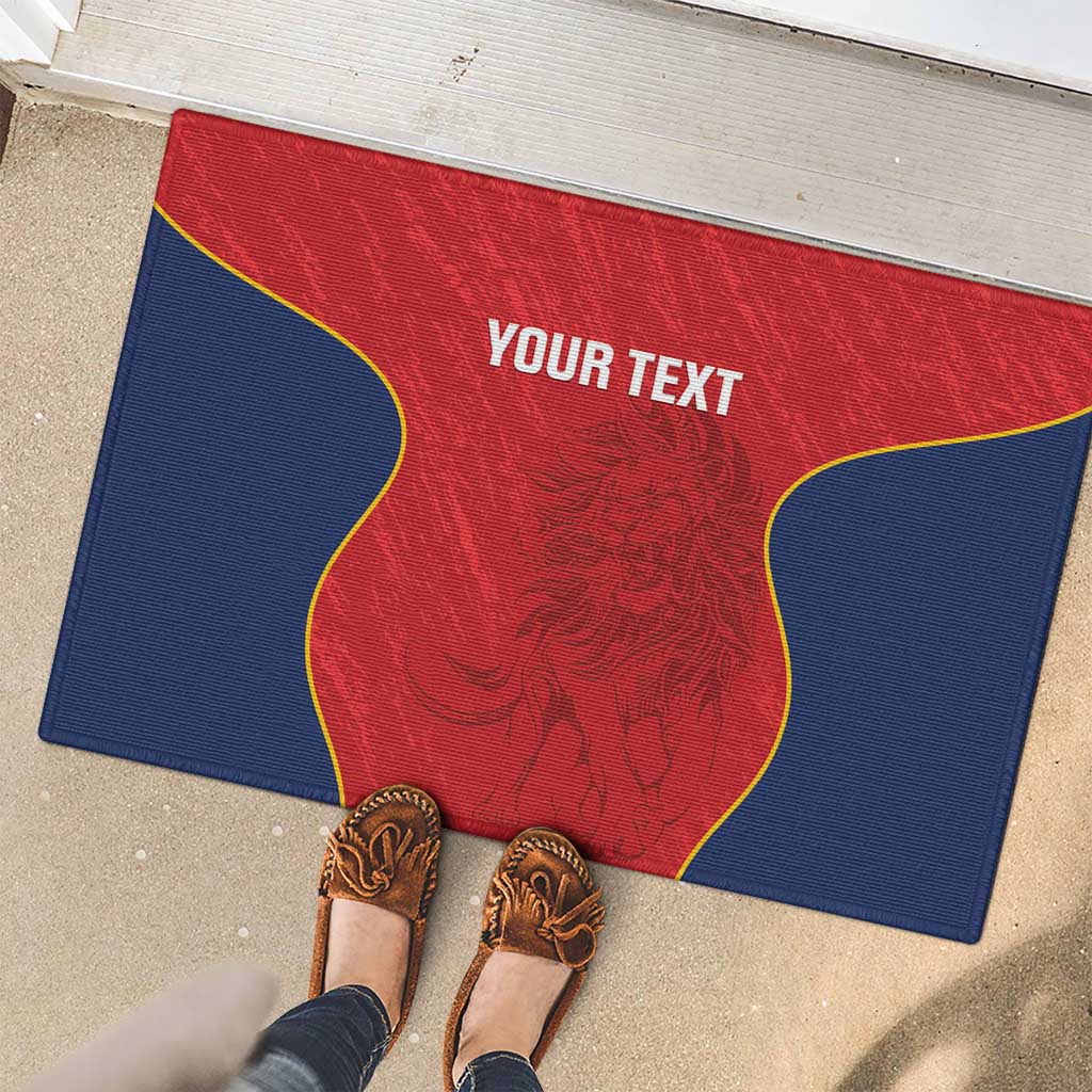 Custom Spain Rugby Rubber Doormat Go Champions Lions - Wonder Print Shop