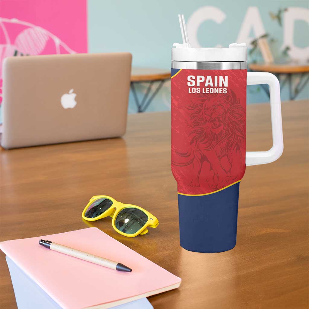 Custom Spain Rugby Tumbler With Handle Go Champions Lions - Wonder Print Shop