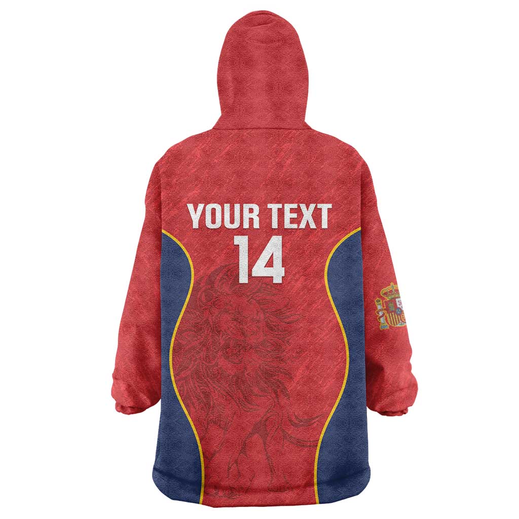 Custom Spain Rugby Wearable Blanket Hoodie Go Champions Lions - Wonder Print Shop