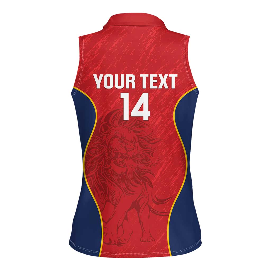 Custom Spain Rugby Women Sleeveless Polo Shirt Go Champions Lions - Wonder Print Shop