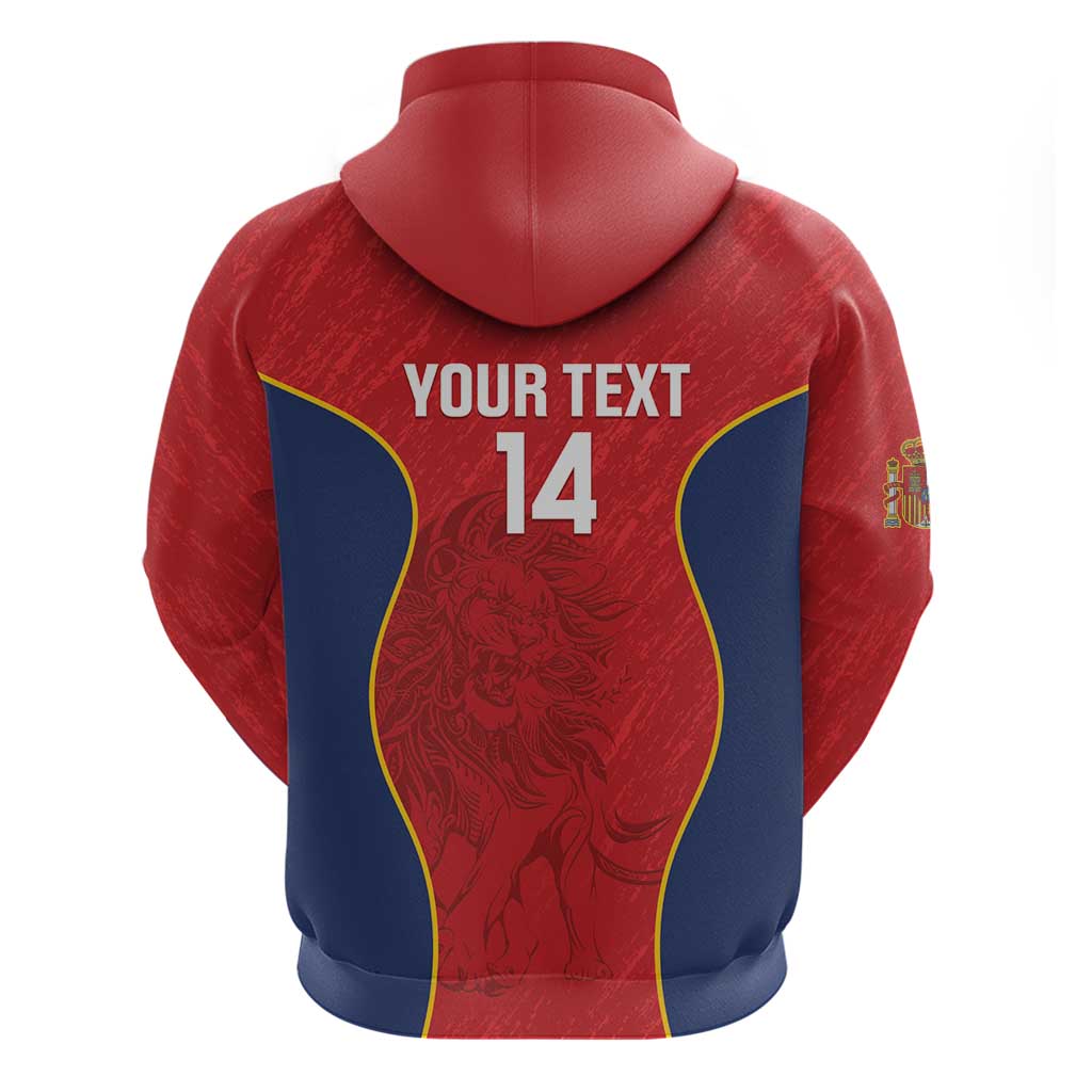 Custom Spain Rugby Zip Hoodie Go Champions Lions - Wonder Print Shop