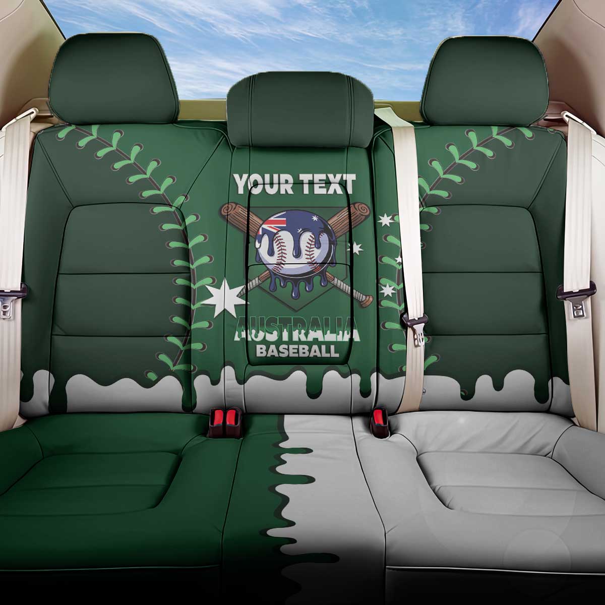 Australia 2026 Baseball Custom Back Car Seat Cover Go Aussie Drip Style