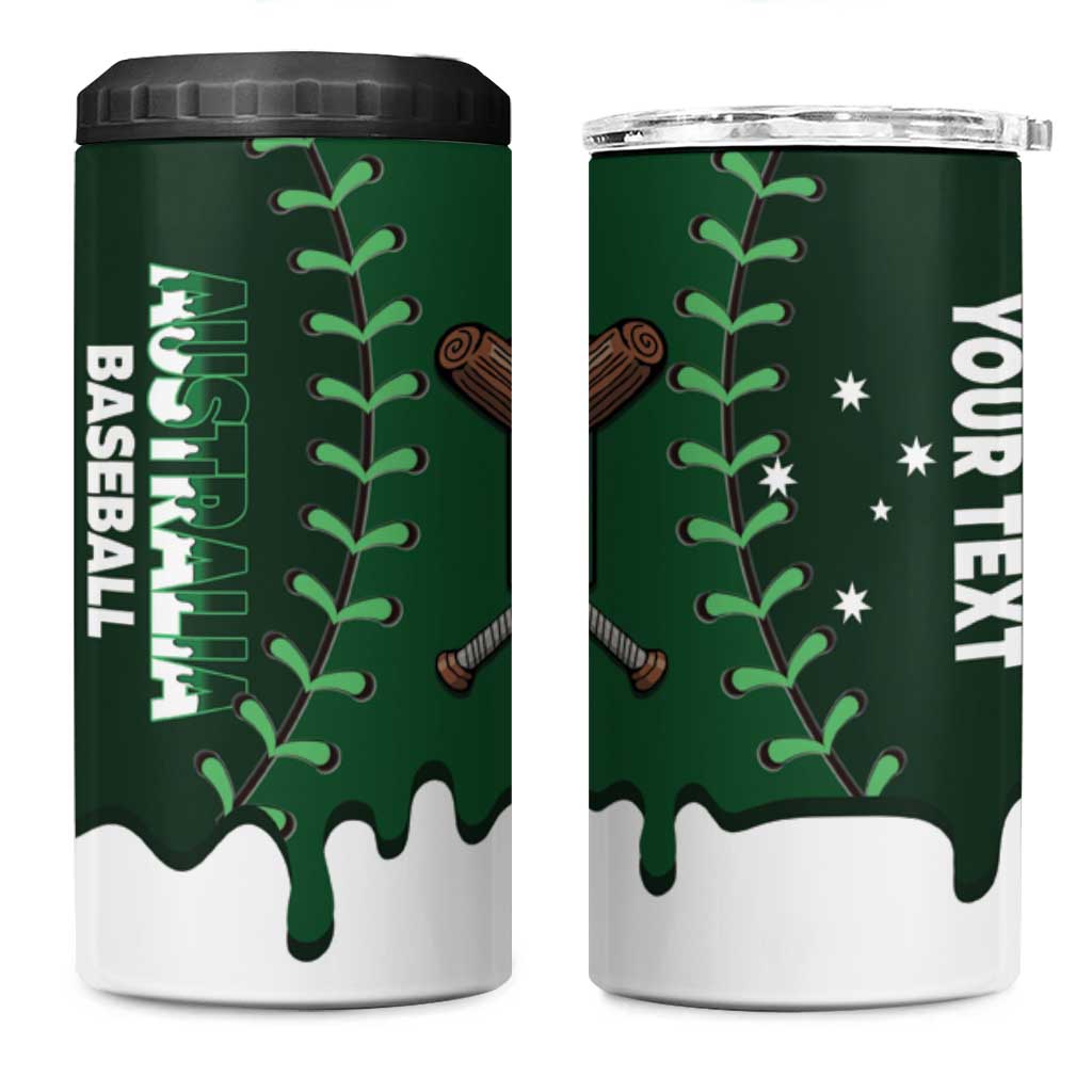 Australia 2026 Baseball Custom 4 in 1 Can Cooler Tumbler Go Aussie Drip Style