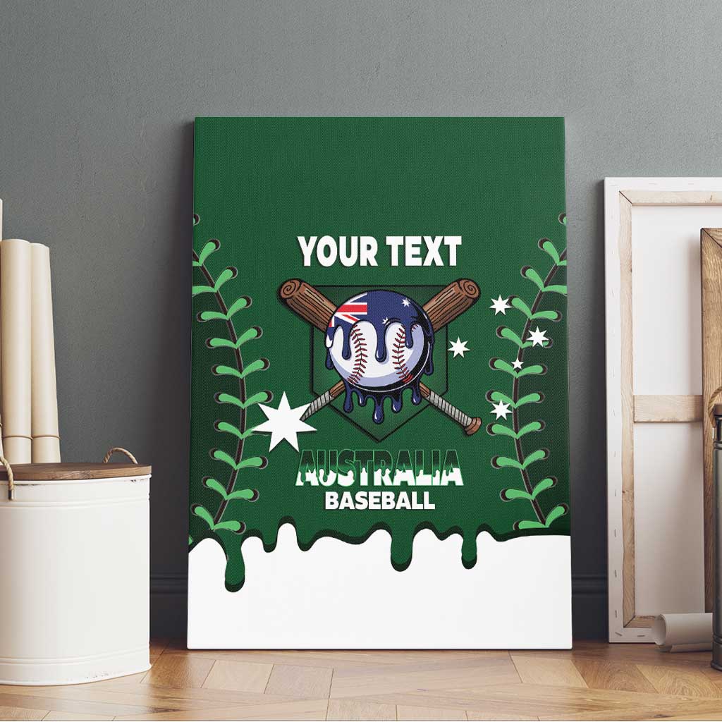 Australia 2026 Baseball Custom Canvas Wall Art Go Aussie Drip Style