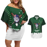Australia 2026 Baseball Custom Couples Matching Off Shoulder Short Dress and Hawaiian Shirt Go Aussie Drip Style