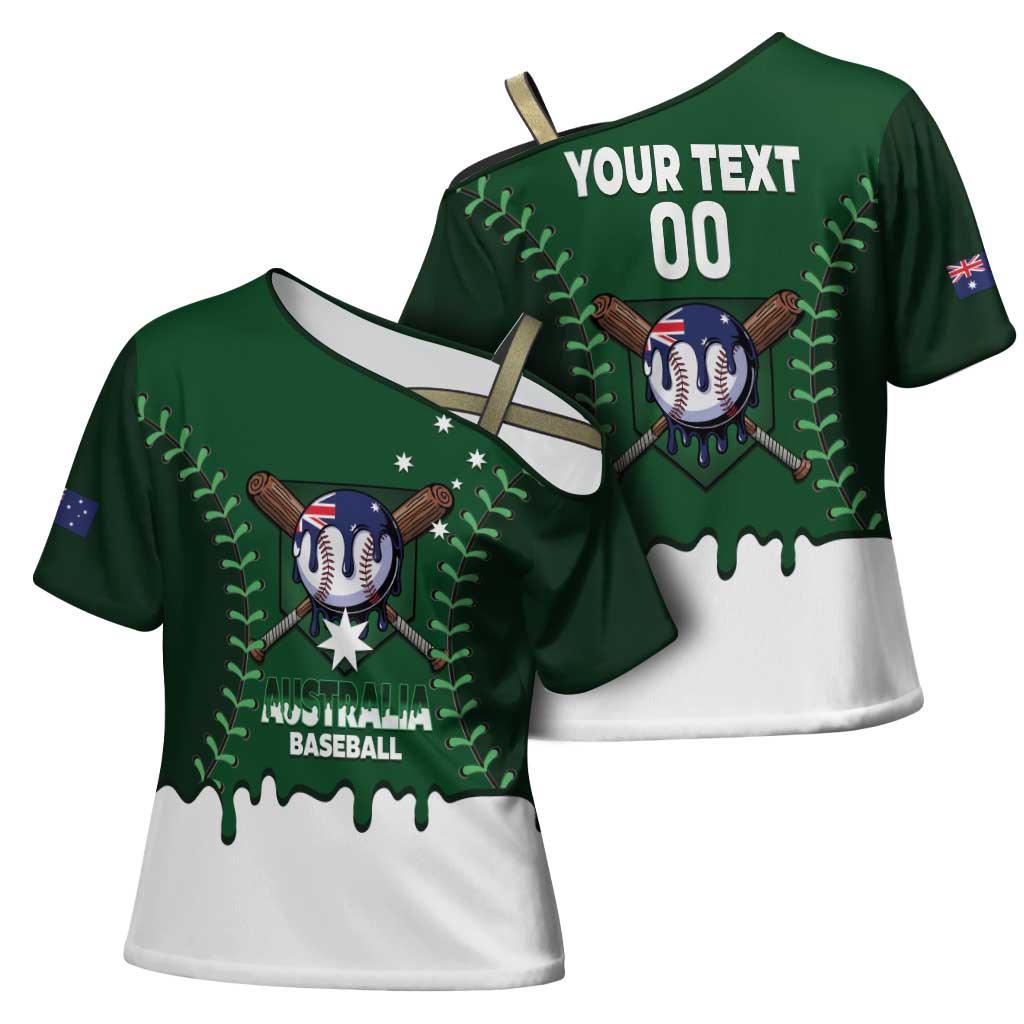 Australia 2026 Baseball Custom Cross Shoulder Shirt Go Aussie Drip Style