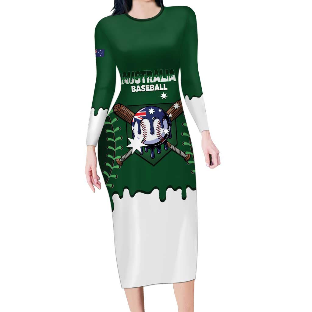Australia 2026 Baseball Custom Family Matching Long Sleeve Bodycon Dress and Hawaiian Shirt Go Aussie Drip Style