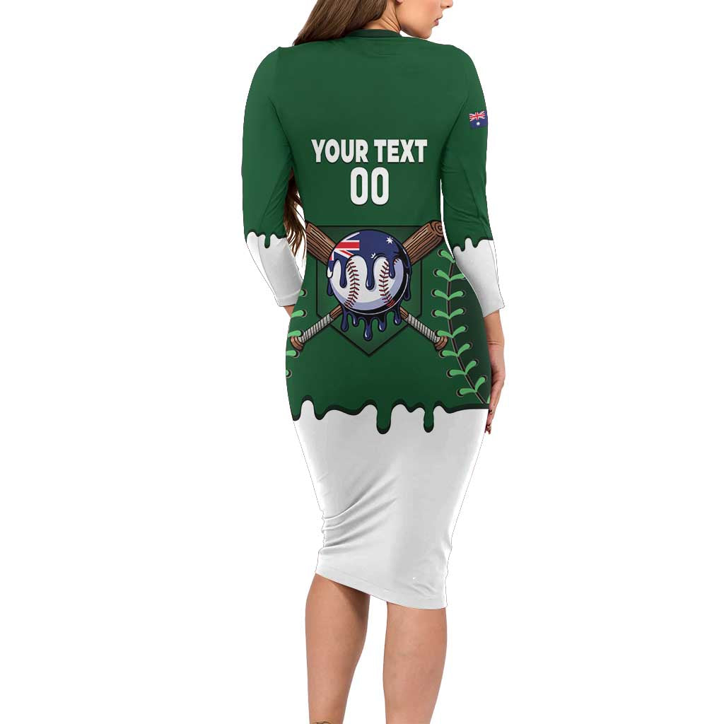 Australia 2026 Baseball Custom Family Matching Long Sleeve Bodycon Dress and Hawaiian Shirt Go Aussie Drip Style