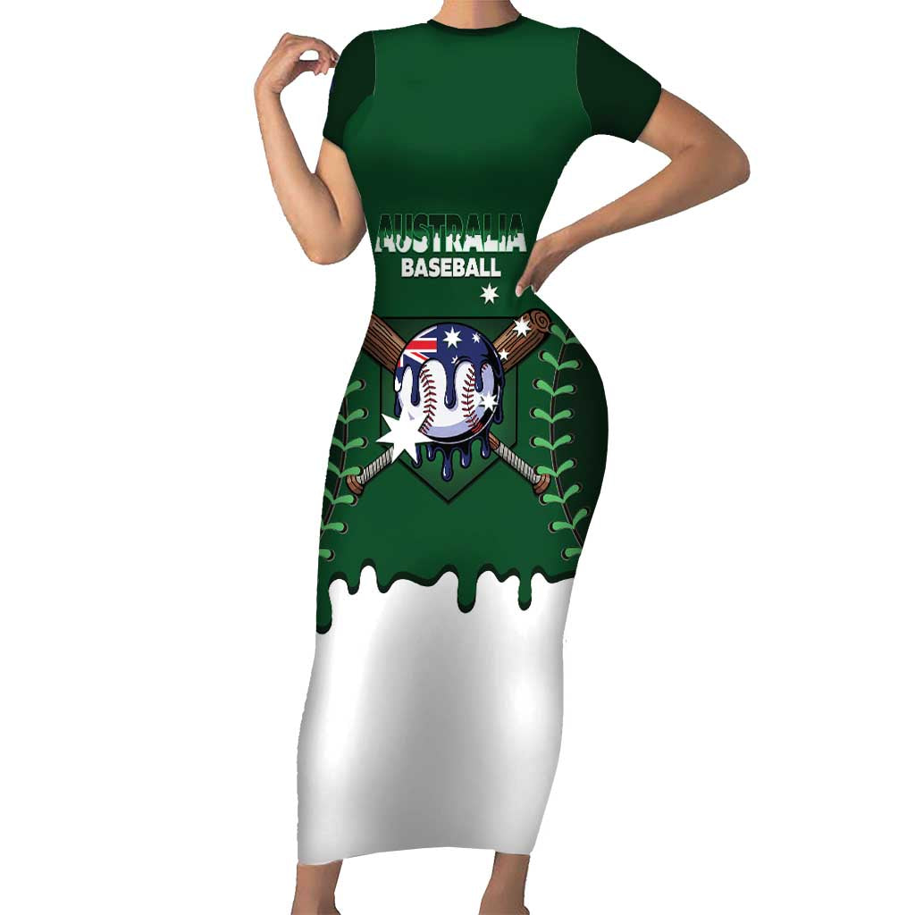 Australia 2026 Baseball Custom Family Matching Short Sleeve Bodycon Dress and Hawaiian Shirt Go Aussie Drip Style