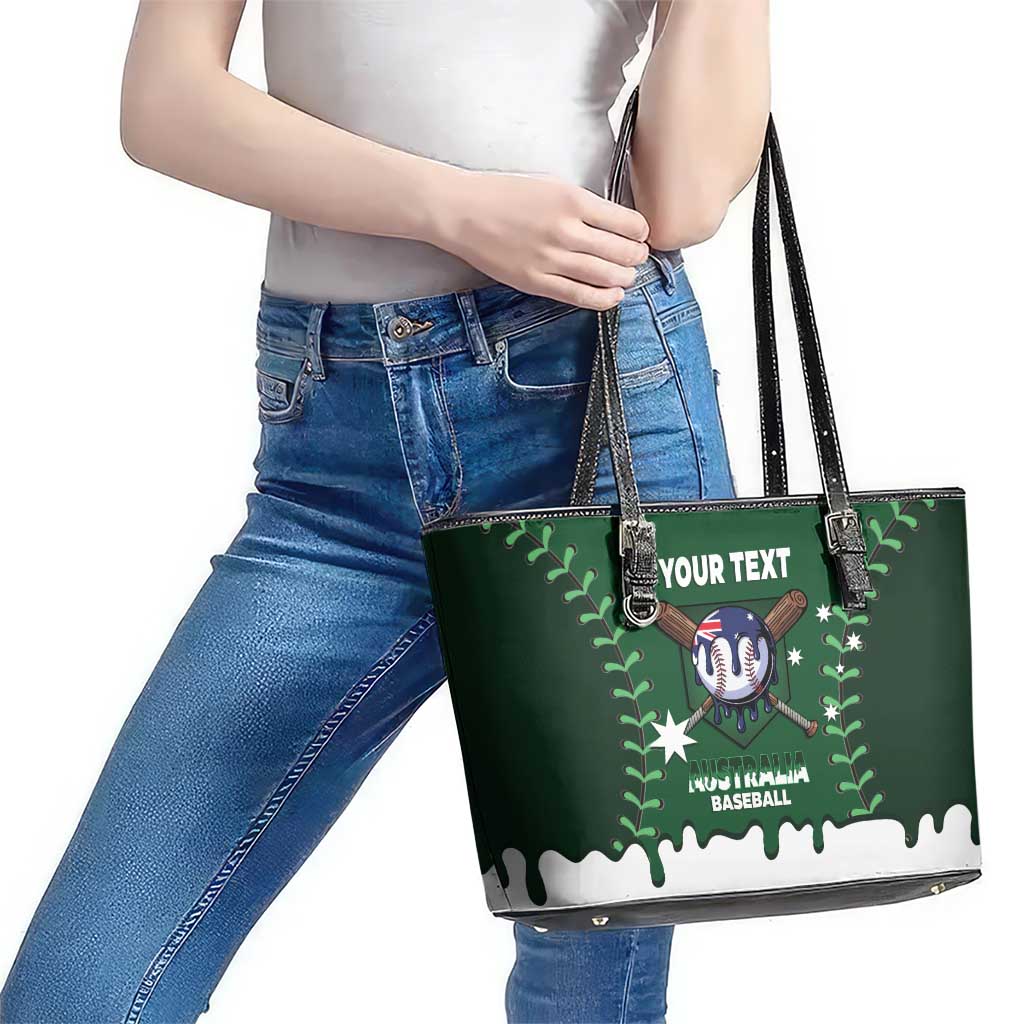 Australia 2026 Baseball Custom Leather Tote Bag Go Aussie Drip Style