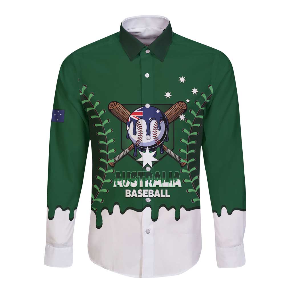 Australia 2026 Baseball Custom Long Sleeve Button Shirt Go Aussie Drip Style