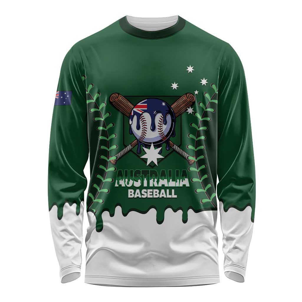Australia 2026 Baseball Custom Long Sleeve Shirt Go Aussie Drip Style