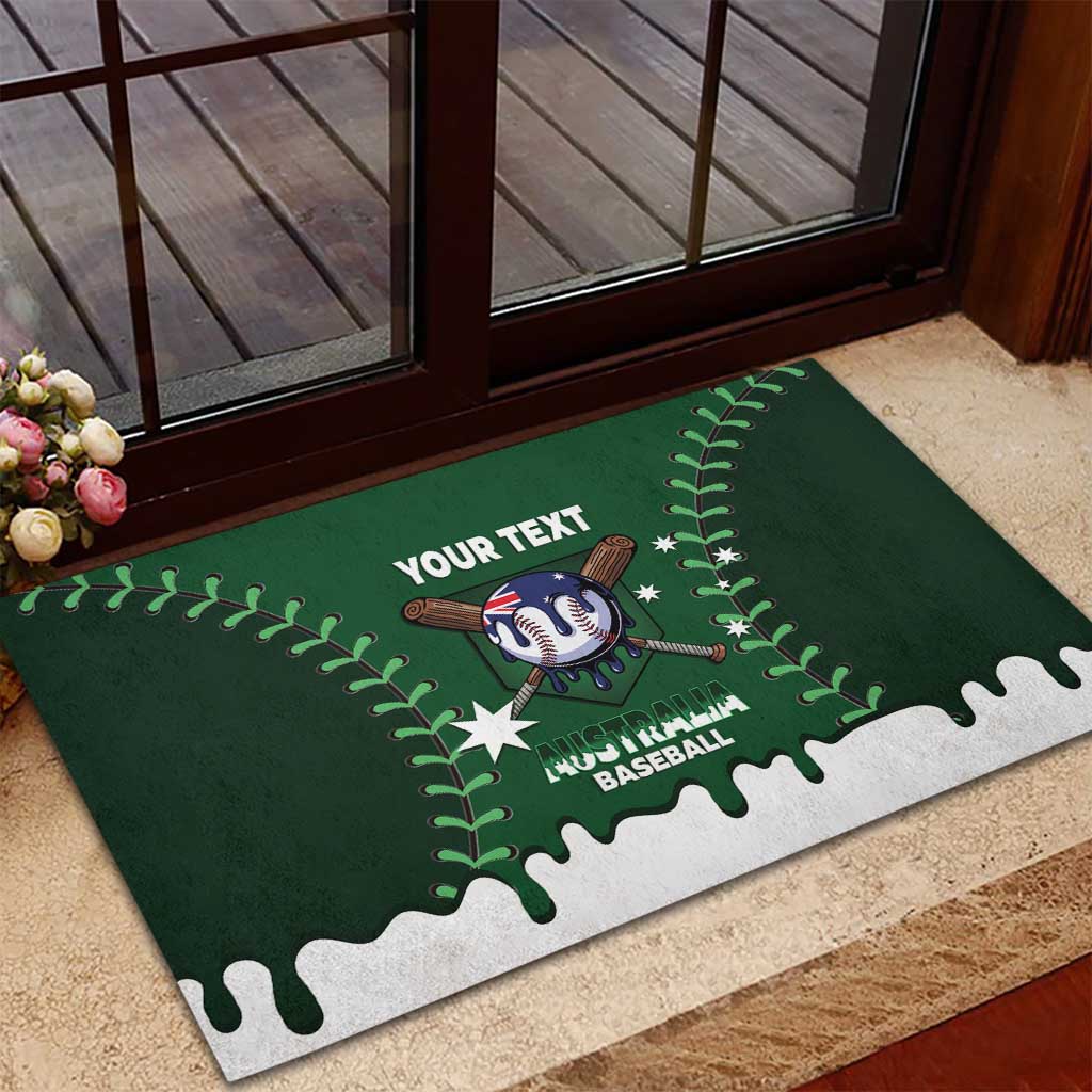 Australia 2026 Baseball Custom Rubber Doormat Go Aussie Drip Style