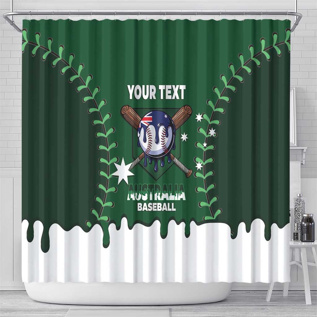 Australia 2026 Baseball Custom Shower Curtain Go Aussie Drip Style