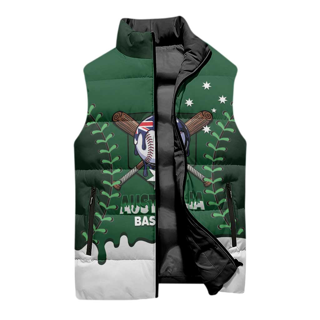 Australia 2026 Baseball Custom Sleeveless Puffer Jacket Go Aussie Drip Style