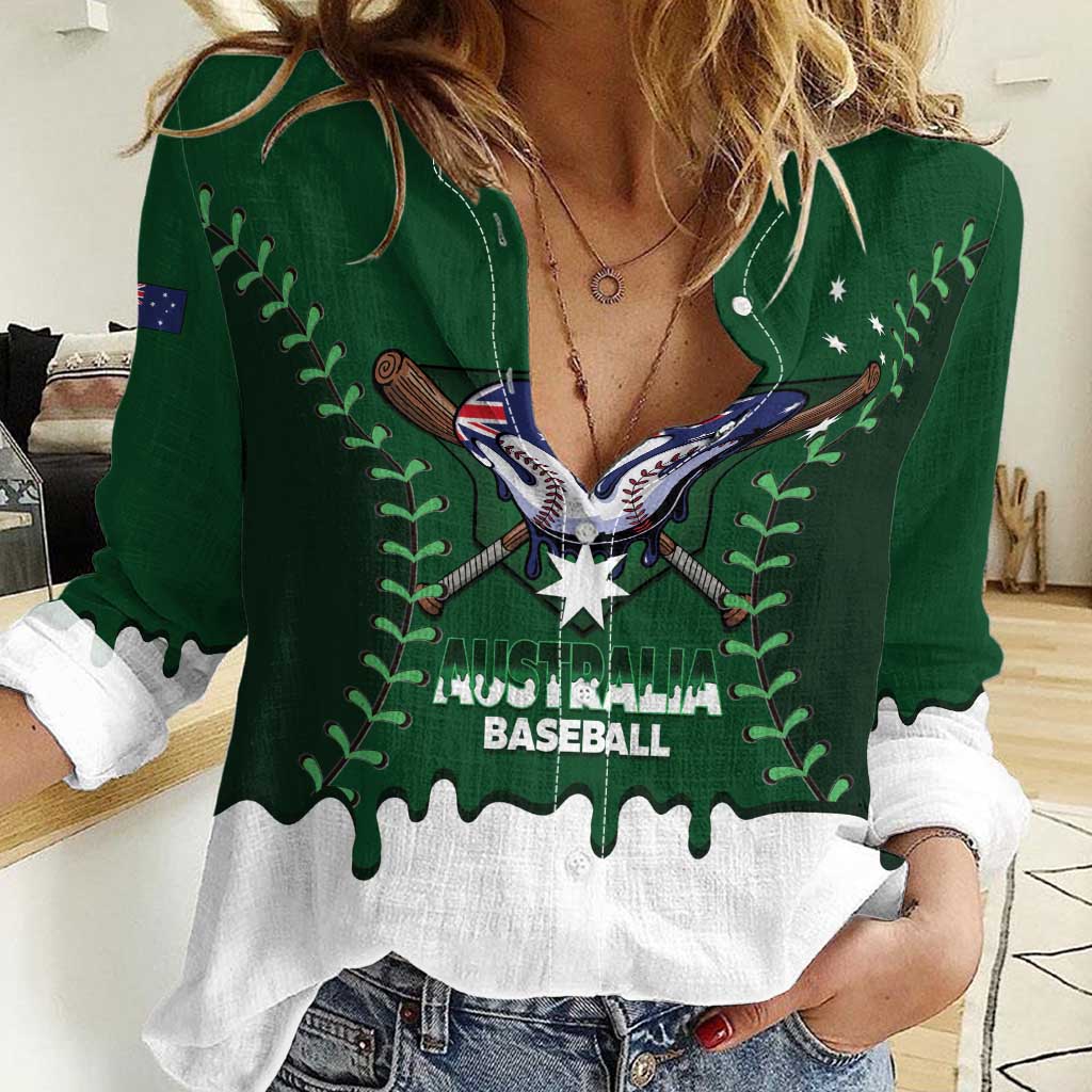 Australia 2026 Baseball Custom Women Casual Shirt Go Aussie Drip Style