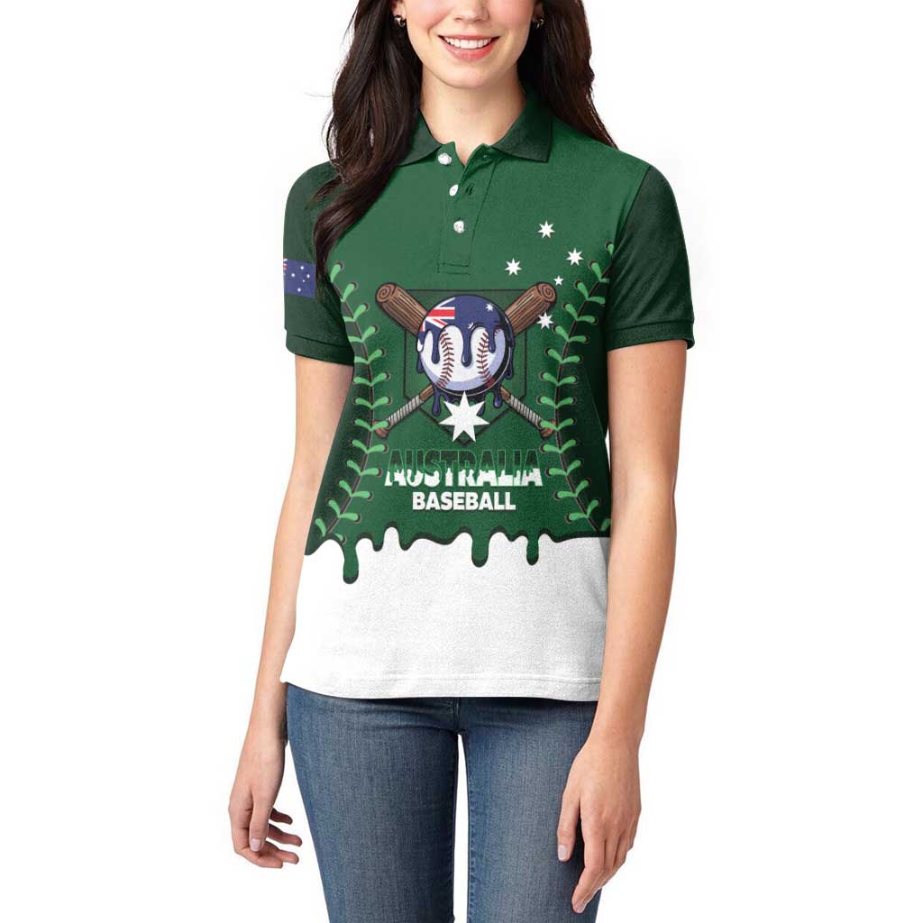 Australia 2026 Baseball Custom Women Polo Shirt Go Aussie Drip Style
