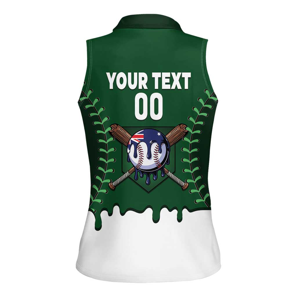 Australia 2026 Baseball Custom Women Sleeveless Polo Shirt Go Aussie Drip Style