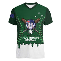 Australia 2026 Baseball Custom Women V-Neck T-Shirt Go Aussie Drip Style