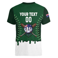 Australia 2026 Baseball Custom Women V-Neck T-Shirt Go Aussie Drip Style