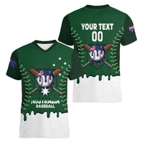 Australia 2026 Baseball Custom Women V-Neck T-Shirt Go Aussie Drip Style
