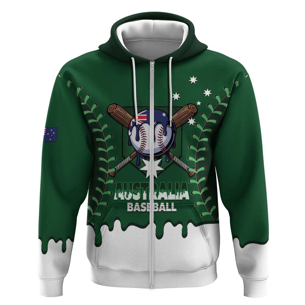 Australia 2026 Baseball Custom Zip Hoodie Go Aussie Drip Style
