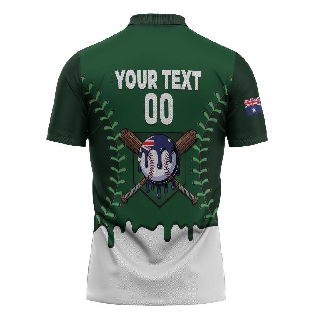Australia 2026 Baseball Custom Zipper Polo Shirt Go Aussie Drip Style