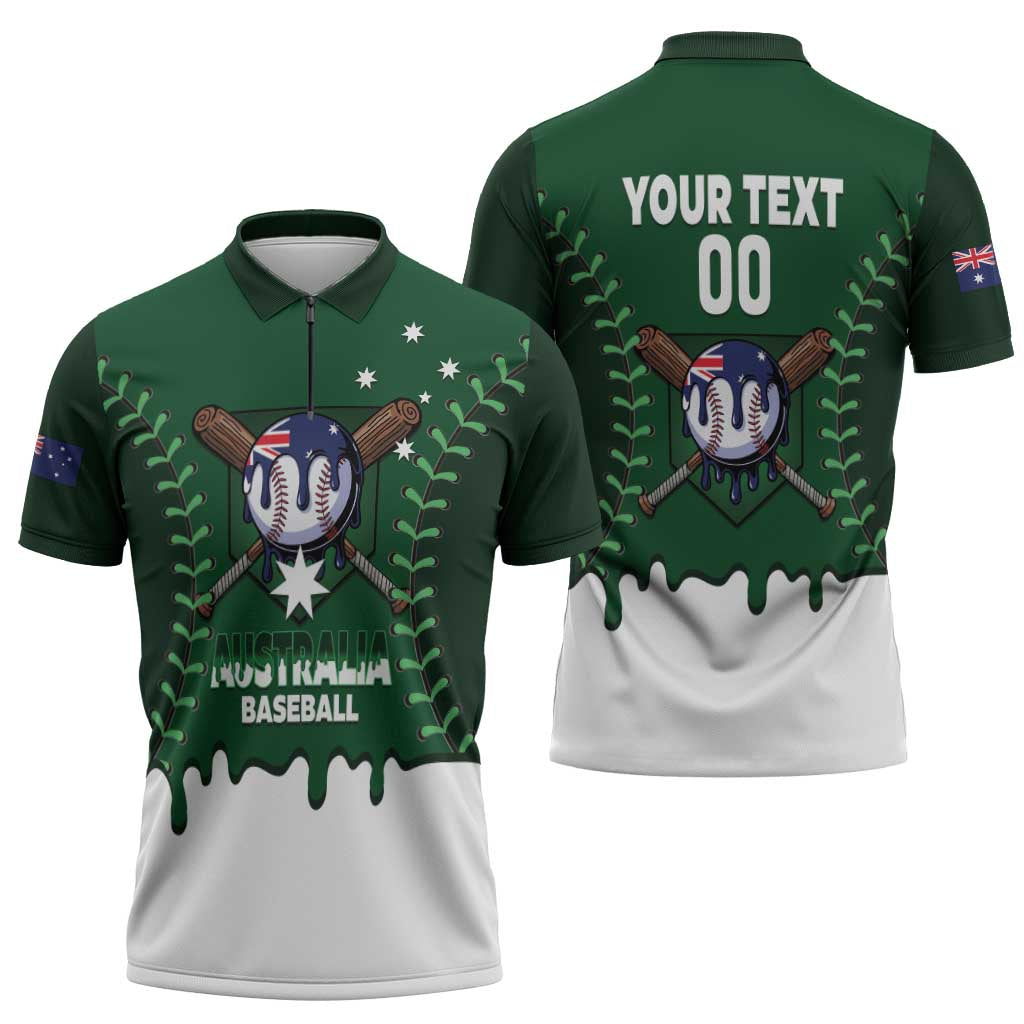 Australia 2026 Baseball Custom Zipper Polo Shirt Go Aussie Drip Style