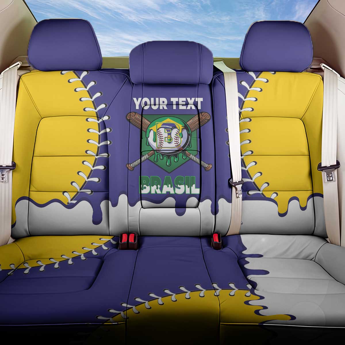 Brazil 2026 Baseball Custom Back Car Seat Cover Go Champions Drip Style