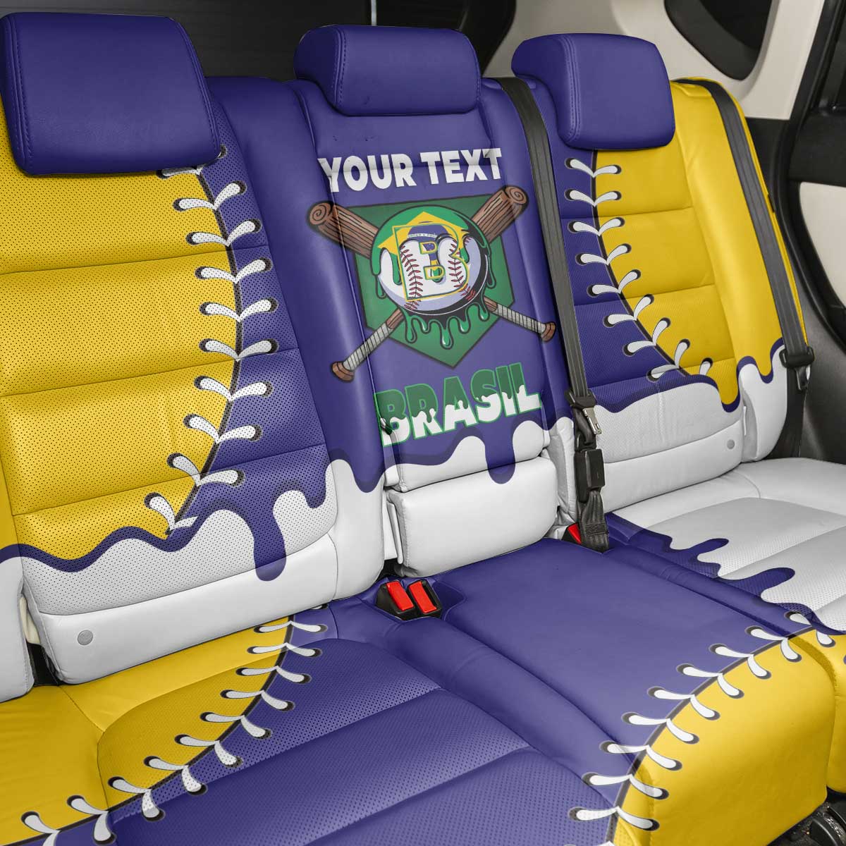 Brazil 2026 Baseball Custom Back Car Seat Cover Go Champions Drip Style