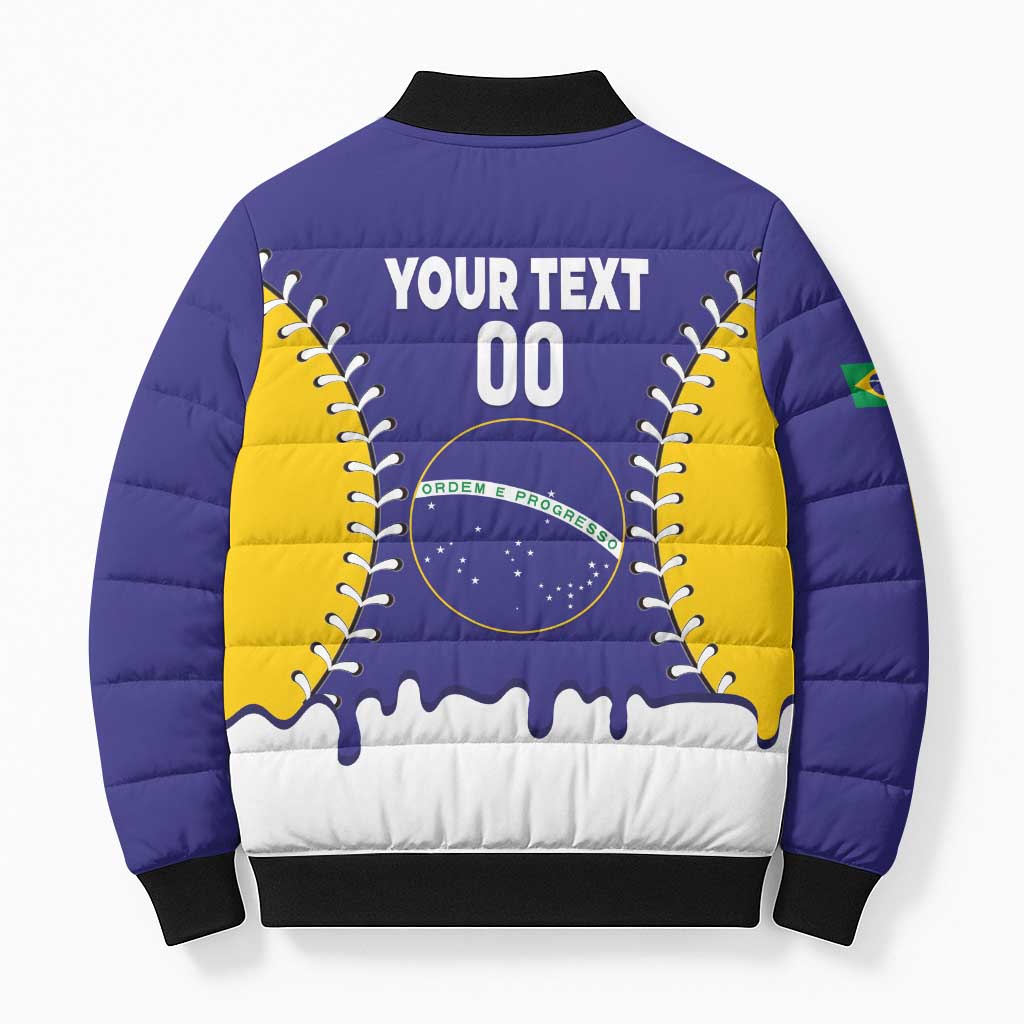 Brazil 2026 Baseball Custom Bomber Puffer Jacket Go Champions Drip Style