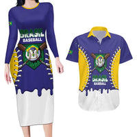 Brazil 2026 Baseball Custom Couples Matching Long Sleeve Bodycon Dress and Hawaiian Shirt Go Champions Drip Style