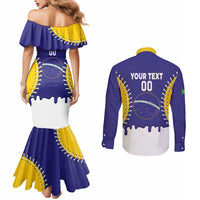 Brazil 2026 Baseball Custom Couples Matching Mermaid Dress and Long Sleeve Button Shirt Go Champions Drip Style