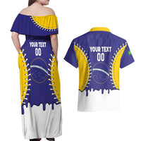 Brazil 2026 Baseball Custom Couples Matching Off Shoulder Maxi Dress and Hawaiian Shirt Go Champions Drip Style