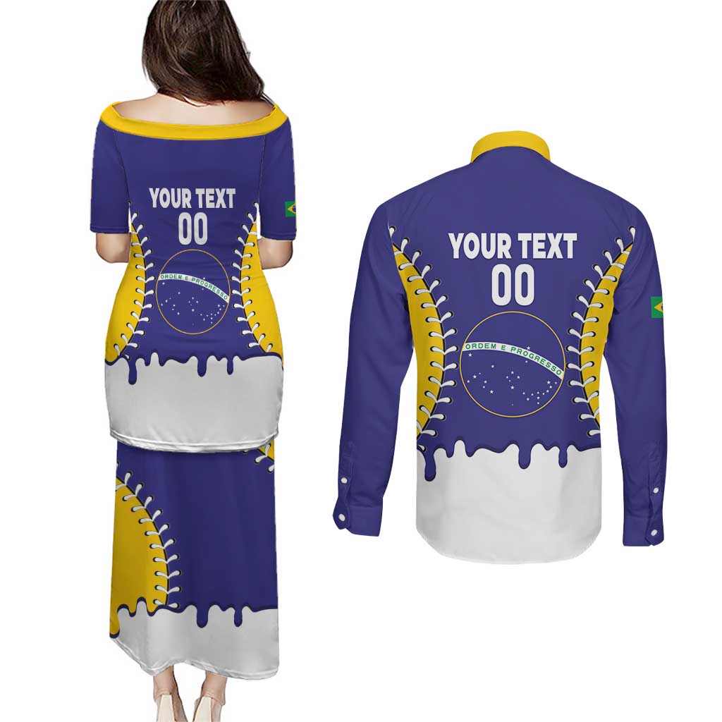 Brazil 2026 Baseball Custom Couples Matching Puletasi and Long Sleeve Button Shirt Go Champions Drip Style