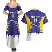 Brazil 2026 Baseball Custom Couples Matching Summer Maxi Dress and Hawaiian Shirt Go Champions Drip Style