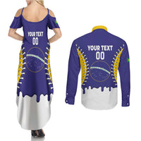 Brazil 2026 Baseball Custom Couples Matching Summer Maxi Dress and Long Sleeve Button Shirt Go Champions Drip Style