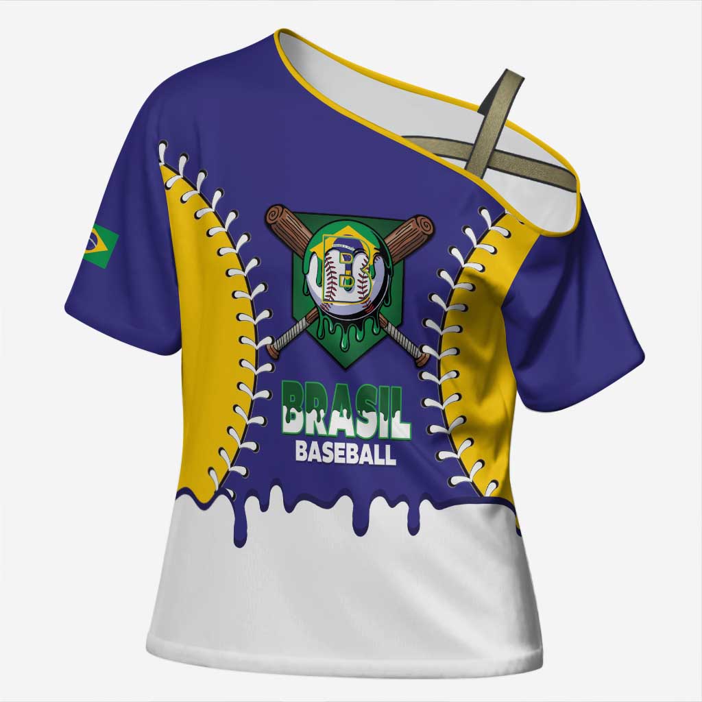 Brazil 2026 Baseball Custom Cross Shoulder Shirt Go Champions Drip Style