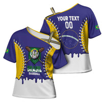 Brazil 2026 Baseball Custom Cross Shoulder Shirt Go Champions Drip Style