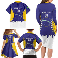 Brazil 2026 Baseball Custom Family Matching Long Sleeve Bodycon Dress and Hawaiian Shirt Go Champions Drip Style