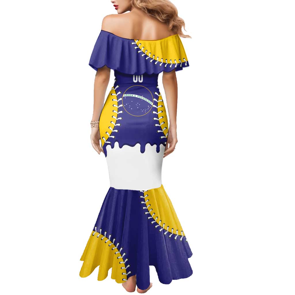 Brazil 2026 Baseball Custom Family Matching Mermaid Dress and Hawaiian Shirt Go Champions Drip Style