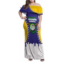 Brazil 2026 Baseball Custom Family Matching Off Shoulder Maxi Dress and Hawaiian Shirt Go Champions Drip Style