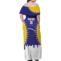 Brazil 2026 Baseball Custom Family Matching Off Shoulder Maxi Dress and Hawaiian Shirt Go Champions Drip Style