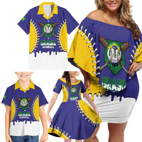 Brazil 2026 Baseball Custom Family Matching Off Shoulder Short Dress and Hawaiian Shirt Go Champions Drip Style