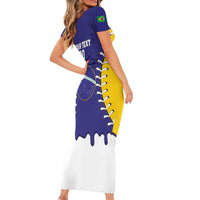 Brazil 2026 Baseball Custom Family Matching Short Sleeve Bodycon Dress and Hawaiian Shirt Go Champions Drip Style