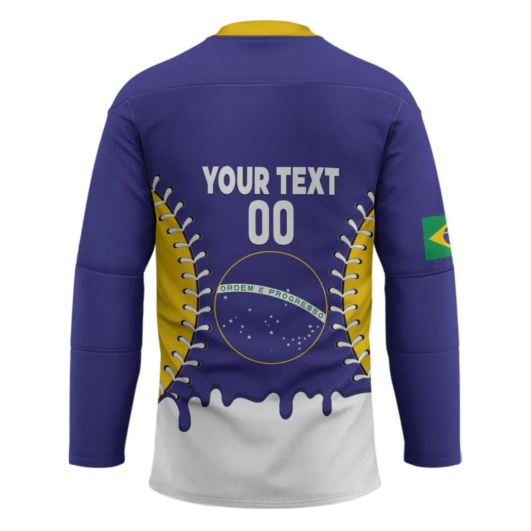 Brazil 2026 Baseball Custom Hockey Jersey Go Champions Drip Style
